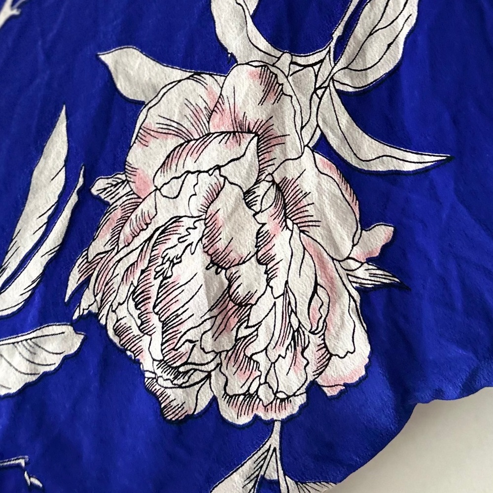 YUMI KIM Rare Silk Floral Mini Dress Party Tie-Waist V-Neck Summer Dress - Picture 12 of 15